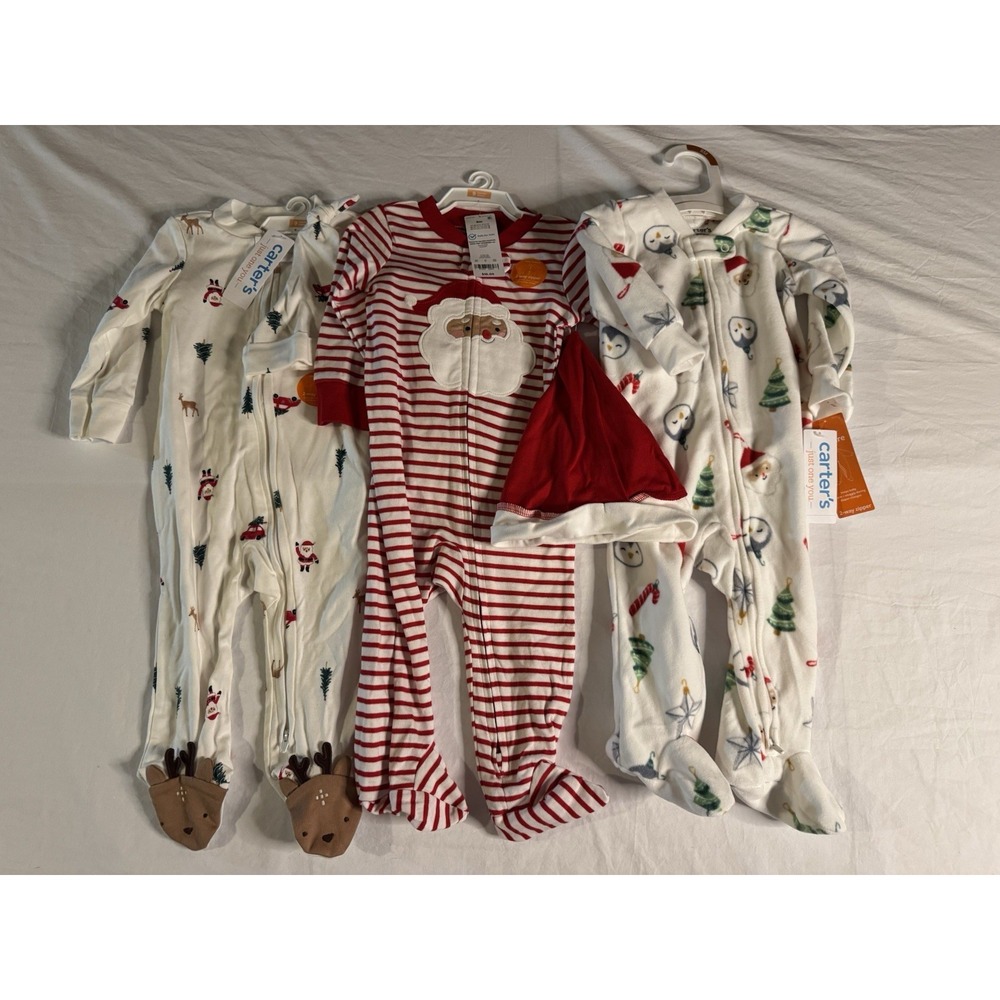 9 Month Carters Holiday Foot Sleepers One Piece Pajamas
